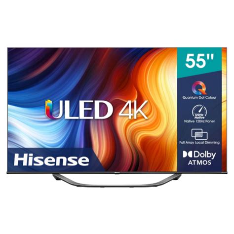 HISENSE LEDN55U7H 55" QD Premium ULED; Wide Colour Gamut,UHD AI Upscaler,DOLBY VISION HDR,Game Mode Plus,Dolby Atmos,HDR10+Decode,Bluetooth,Dual Band Wifi,share TV,TÜV Rheinland User Data Protection Certification